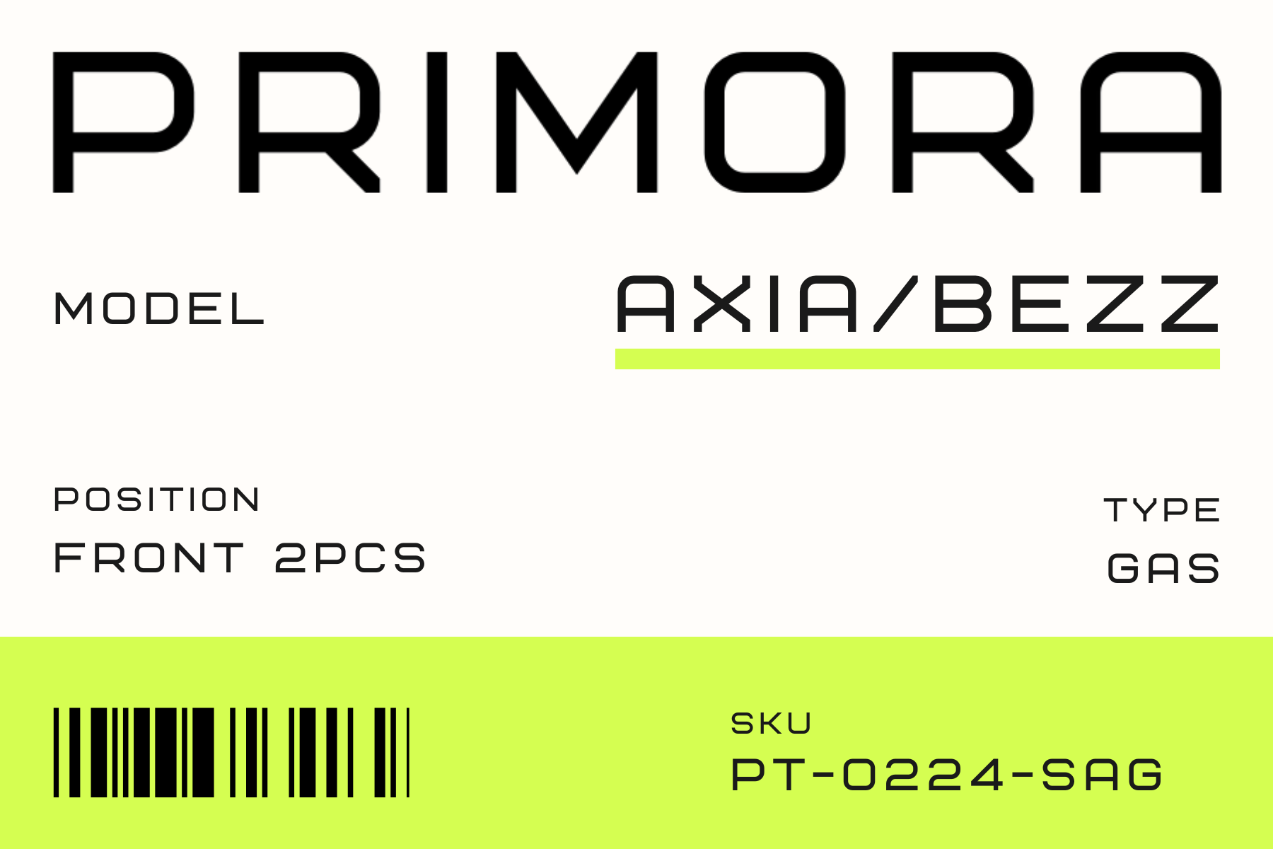 Primora product label